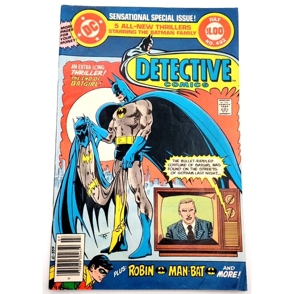 DETECTIVE COMICS #492 (1980) / FN+/ ROBIN MAN-BAT BRONZE AGE DC COMICS NEWSSTAND
